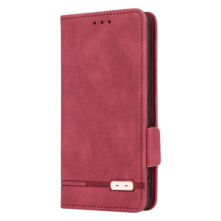Scratch Proof Phone Cover for Google Pixel 7a, Hardware Decor Dual Magnetic Clasp Wallet Horizontal Stand PU Leather Phone Case - Rose