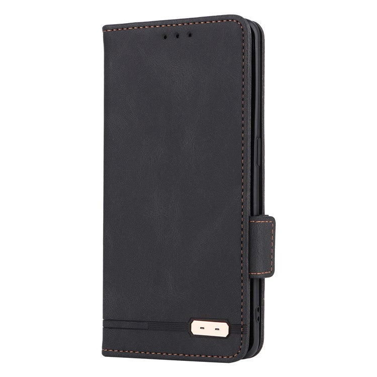 Scratch Proof Phone Cover for Oppo Reno9 5G / Reno9 Pro 5G, Hardware Decor Dual Magnetic Clasp Wallet Hands-free Stand PU Leather Phone Case - Black