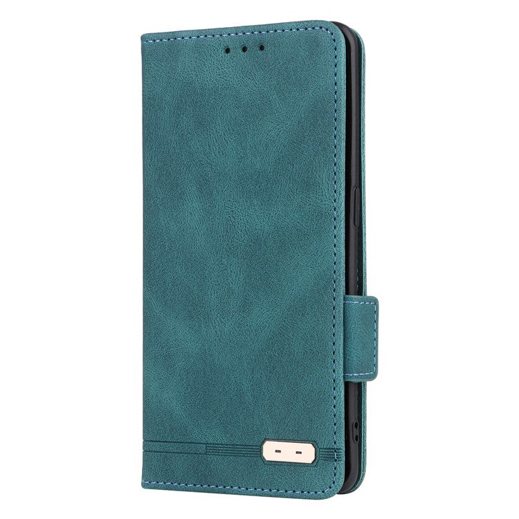 Scratch Proof Phone Cover for Oppo Reno9 5G / Reno9 Pro 5G, Hardware Decor Dual Magnetic Clasp Wallet Hands-free Stand PU Leather Phone Case - Blue