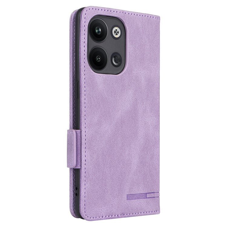 Scratch Proof Phone Cover for Oppo Reno9 5G / Reno9 Pro 5G, Hardware Decor Dual Magnetic Clasp Wallet Hands-free Stand PU Leather Phone Case - Purple