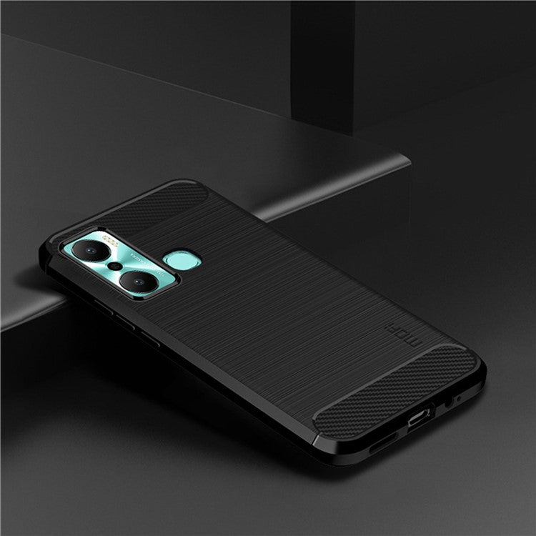 MOFI JK TPU Series-1 for Infinix Hot 20 Play 4G Carbon Fiber Brushed TPU Smartphone Case  Phone Back Cover - Black