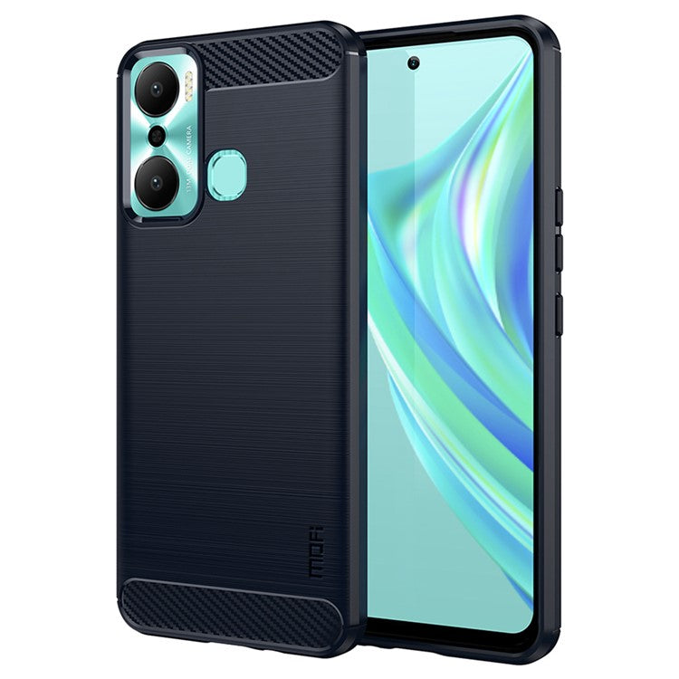 MOFI JK TPU Series-1 for Infinix Hot 20 Play 4G Carbon Fiber Brushed TPU Smartphone Case Phone Back Cover - Blue