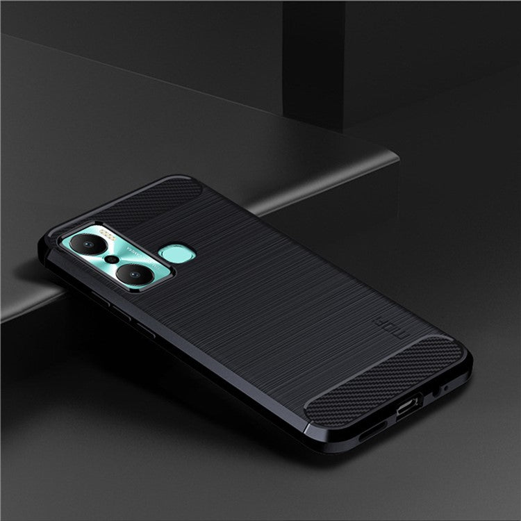 MOFI JK TPU Series-1 for Infinix Hot 20 Play 4G Carbon Fiber Brushed TPU Smartphone Case Phone Back Cover - Blue