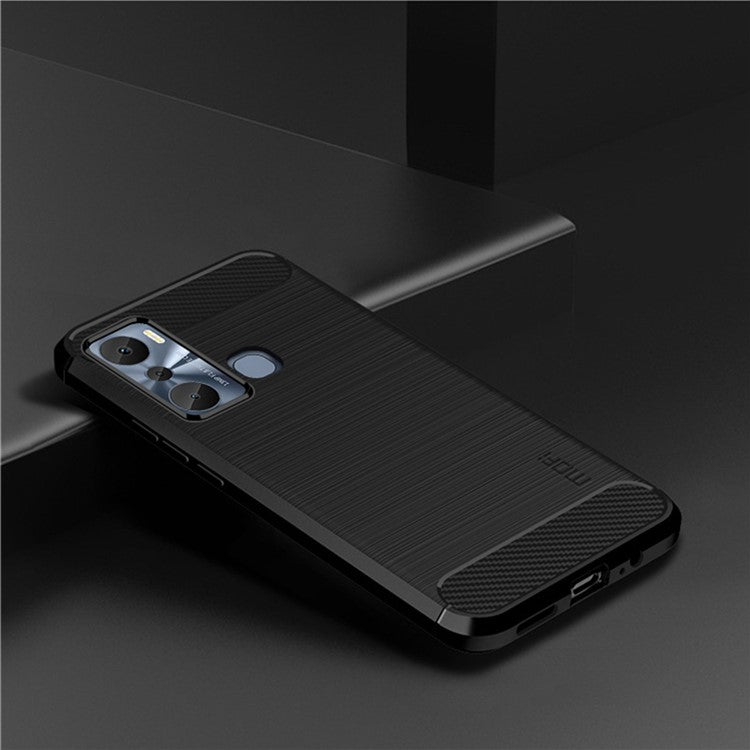 MOFI JK TPU Series-1 for Infinix Hot 20i 4G / x665e Carbon Fiber Brushed TPU Phone Back Cover Slim Phone Case - Black