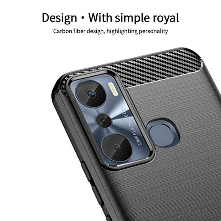 MOFI JK TPU Series-1 for Infinix Hot 20i 4G / x665e Carbon Fiber Brushed TPU Phone Back Cover Slim Phone Case - Black