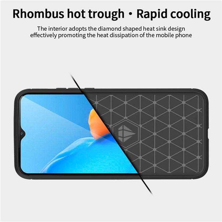 MOFI JK TPU Series-1 for Infinix Hot 20i 4G / x665e Carbon Fiber Brushed TPU Phone Back Cover Slim Phone Case - Black