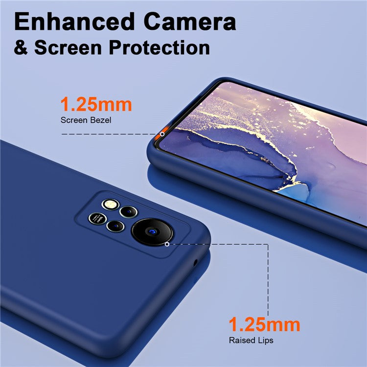 Anti-Drop Phone Case For Infinix Hot 11s NFC 4G, Rubberized 2.2mm Thickness Fiber Lining Cushion Protective TPU Phone Cover - Sapphire