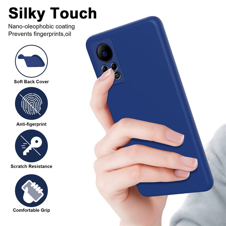 Anti-Drop Phone Case For Infinix Hot 11s NFC 4G, Rubberized 2.2mm Thickness Fiber Lining Cushion Protective TPU Phone Cover - Black