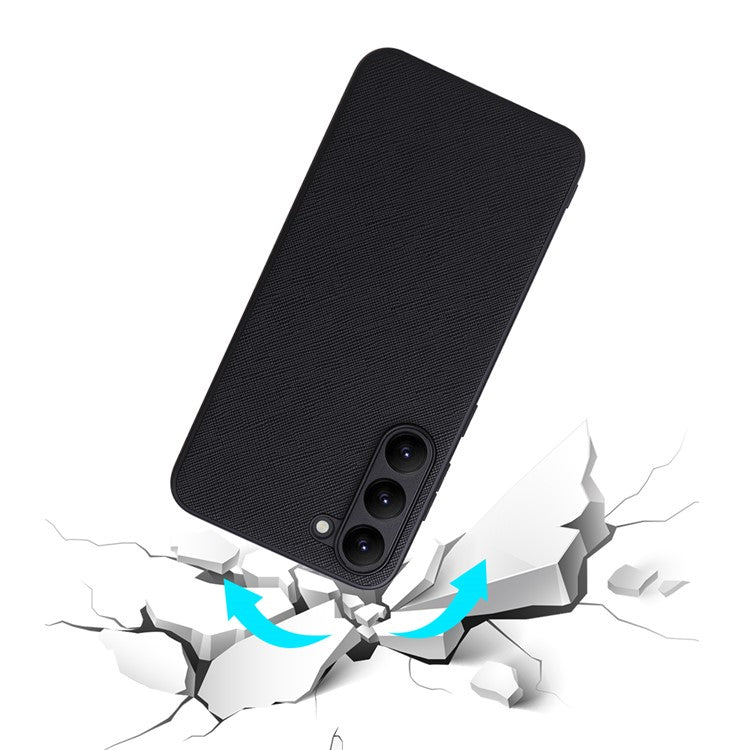 For Samsung Galaxy S23 Textured PU Leather Hybrid Slim Case Soft TPU Hard PC Protective Phone COVER with Ultra Fibrillar Lining - Leopard