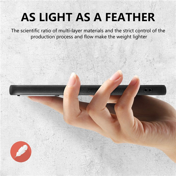 Anti-scratch Phone Case For Samsung Galaxy A14 5G / A14 4G Carbon Fiber Texture PU Leather Coated Soft TPU Anti-fall Phone Cover - Black