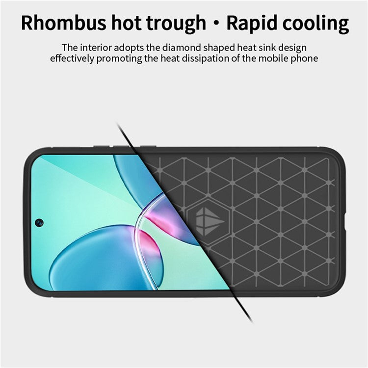 MOFI JK TPU Series-1 Smartphone Case for Infinix Hot 12 Play 4G / Hot 12 Play NFC 4G Carbon Fiber Brushed TPU Back Cover - Red