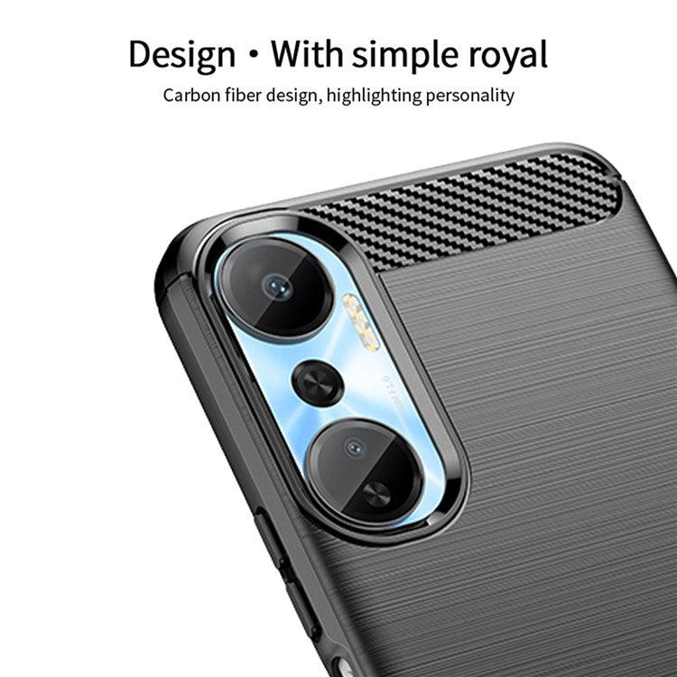MOFI JK TPU Series-1 for Infinix Hot 20S 4G / x6827  Smartphone Case Carbon Fiber Brushed TPU Phone Back Cover - Black