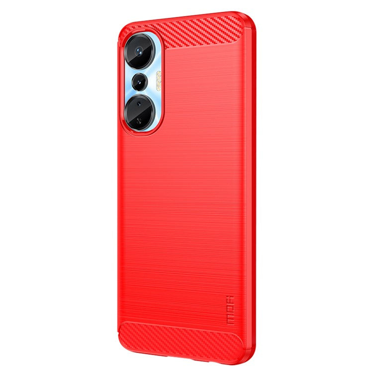 MOFI JK TPU Series-1 for Infinix Hot 20S 4G / x6827 Smartphone Case Carbon Fiber Brushed TPU Phone Back Cover - Red