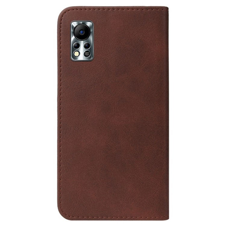 For Infinix Hot 11s NFC 4G Protective Case Business Style Strong Magnet Phone Wallet PU Leather Cover Shell - Brown