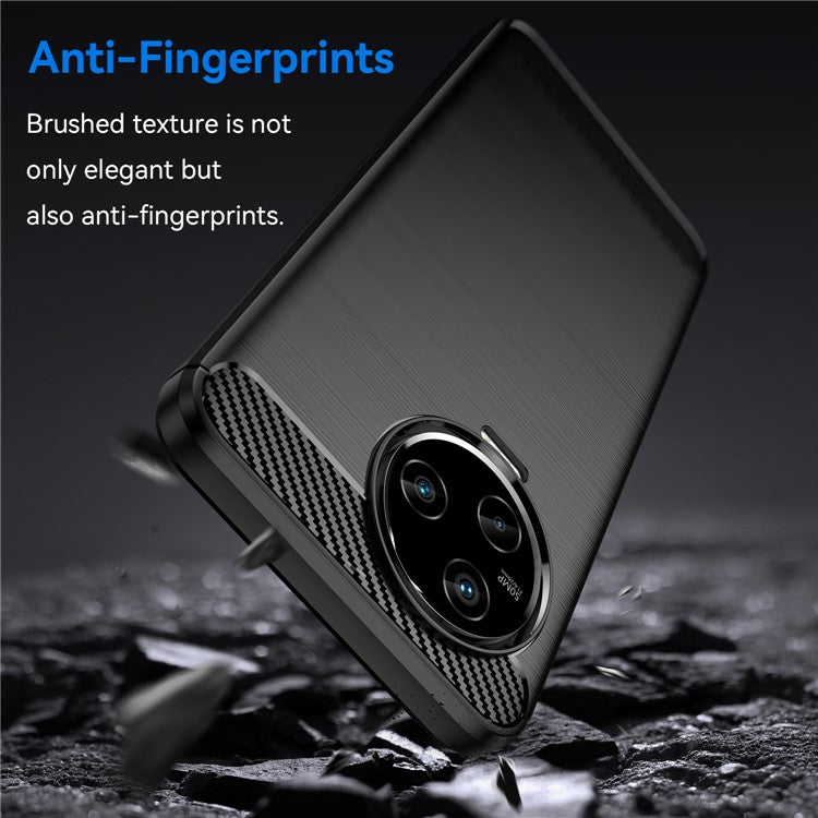 For Infinix Note 12 Pro 4G Carbon Fiber Texture Phone Case Shock-Absorbing TPU Brushed Surface Protective Cover - Black