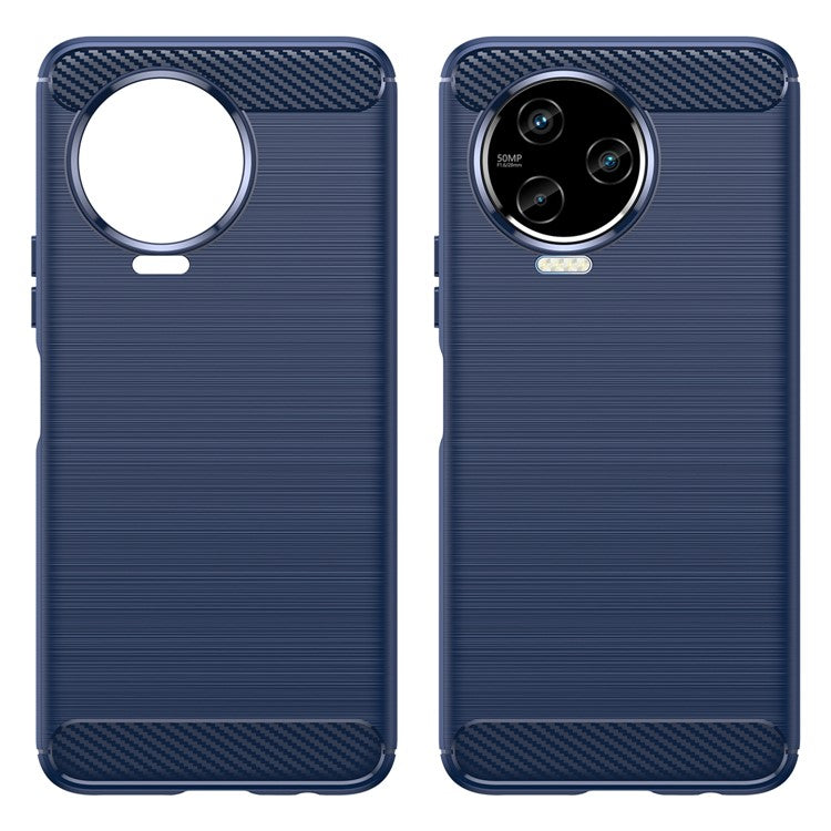 For Infinix Note 12 Pro 4G Carbon Fiber Texture Phone Case Shock-Absorbing TPU Brushed Surface Protective Cover - Blue