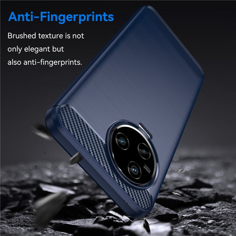 For Infinix Note 12 Pro 4G Carbon Fiber Texture Phone Case Shock-Absorbing TPU Brushed Surface Protective Cover - Blue