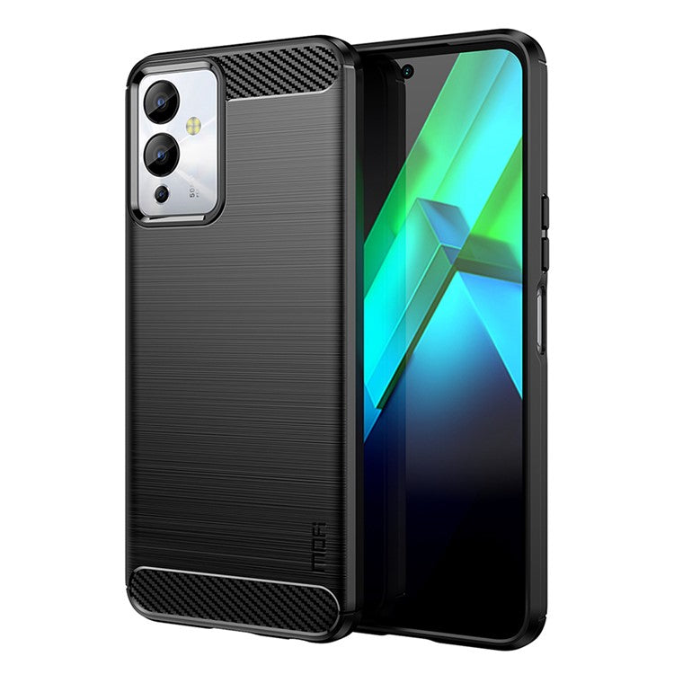 MOFI JK TPU Series-1 For Infinix Note 12i Smartphone Case Drop Protection TPU Carbon Fiber Brushed Phone Cover - Black