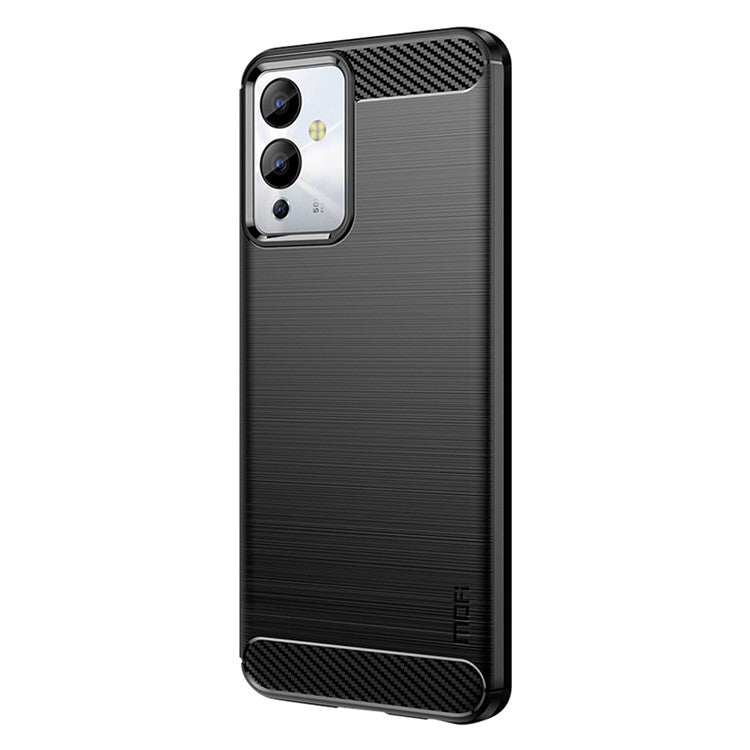 MOFI JK TPU Series-1 For Infinix Note 12i Smartphone Case Drop Protection TPU Carbon Fiber Brushed Phone Cover - Black