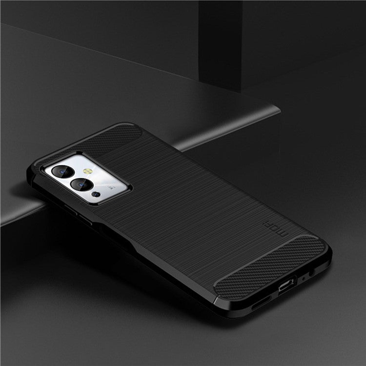 MOFI JK TPU Series-1 For Infinix Note 12i Smartphone Case Drop Protection TPU Carbon Fiber Brushed Phone Cover - Black