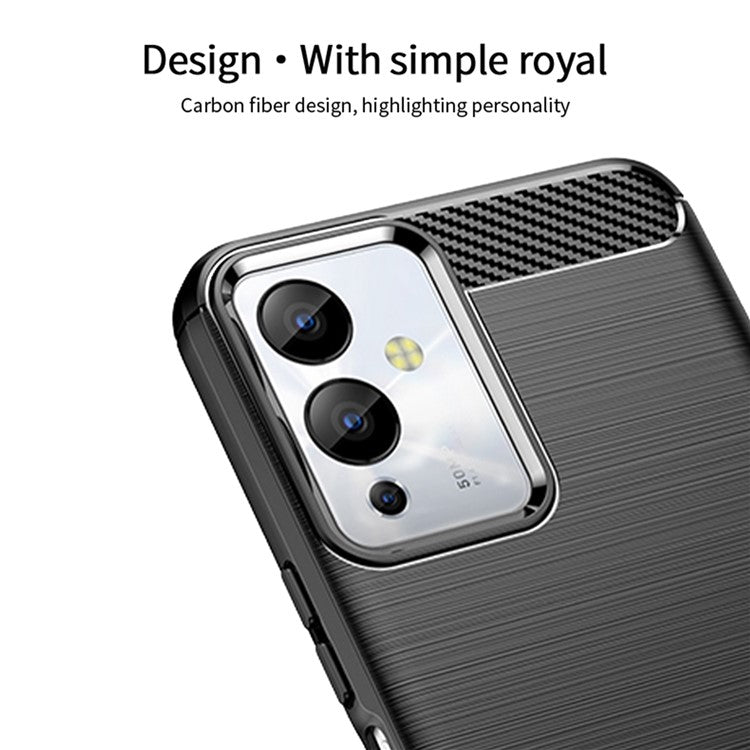 MOFI JK TPU Series-1 For Infinix Note 12i Smartphone Case Drop Protection TPU Carbon Fiber Brushed Phone Cover - Red