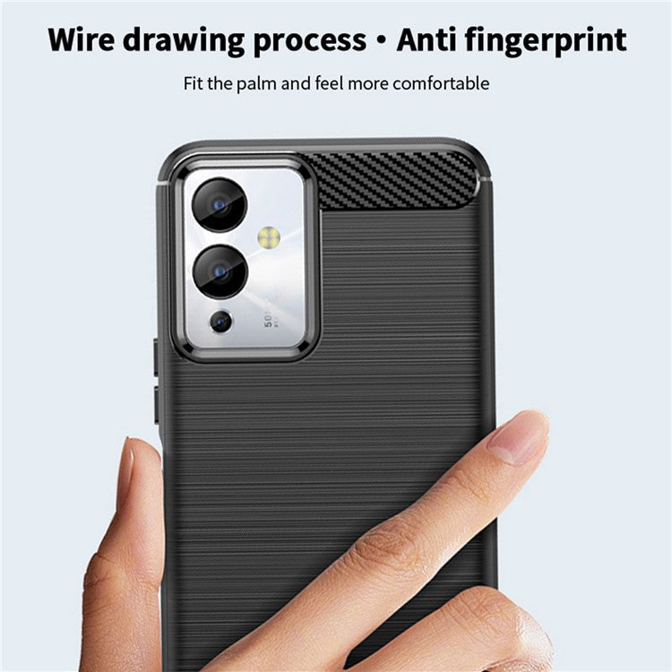 MOFI JK TPU Series-1 For Infinix Note 12i Smartphone Case Drop Protection TPU Carbon Fiber Brushed Phone Cover - Red