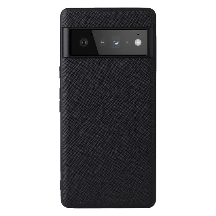 For Google Pixel 7 Pro 5G Anti-scratch Phone Case Textured PU Leather Coated TPU + PC Hybrid Cover - Cross Texture