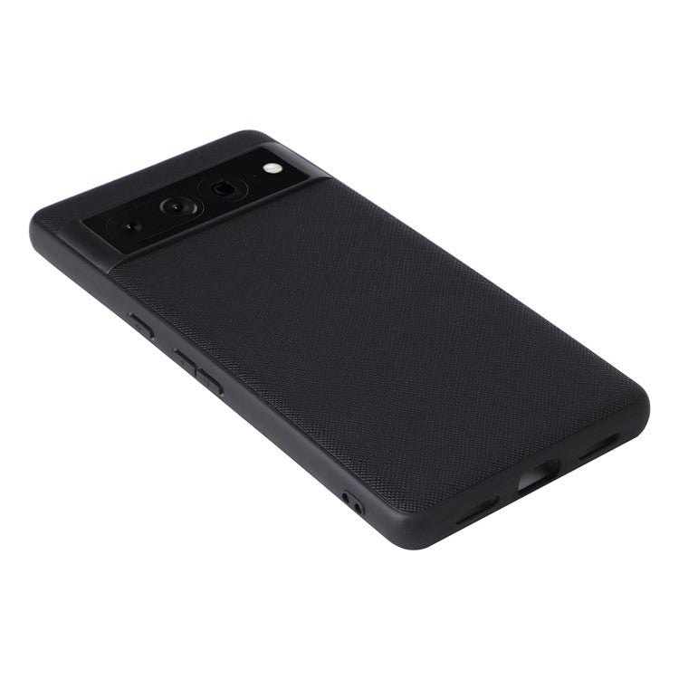 For Google Pixel 7 Pro 5G Anti-scratch Phone Case Textured PU Leather Coated TPU + PC Hybrid Cover - Cross Texture