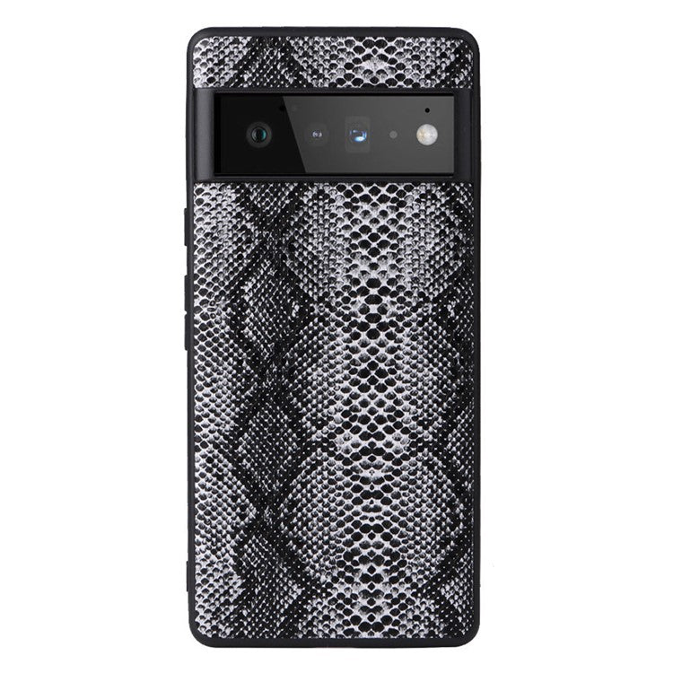 For Google Pixel 7 Pro 5G Anti-scratch Phone Case Textured PU Leather Coated TPU + PC Hybrid Cover - Snake Texture
