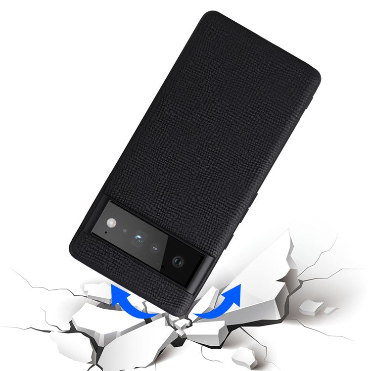 For Google Pixel 7 Pro 5G Anti-scratch Phone Case Textured PU Leather Coated TPU + PC Hybrid Cover - Crocodile Texture