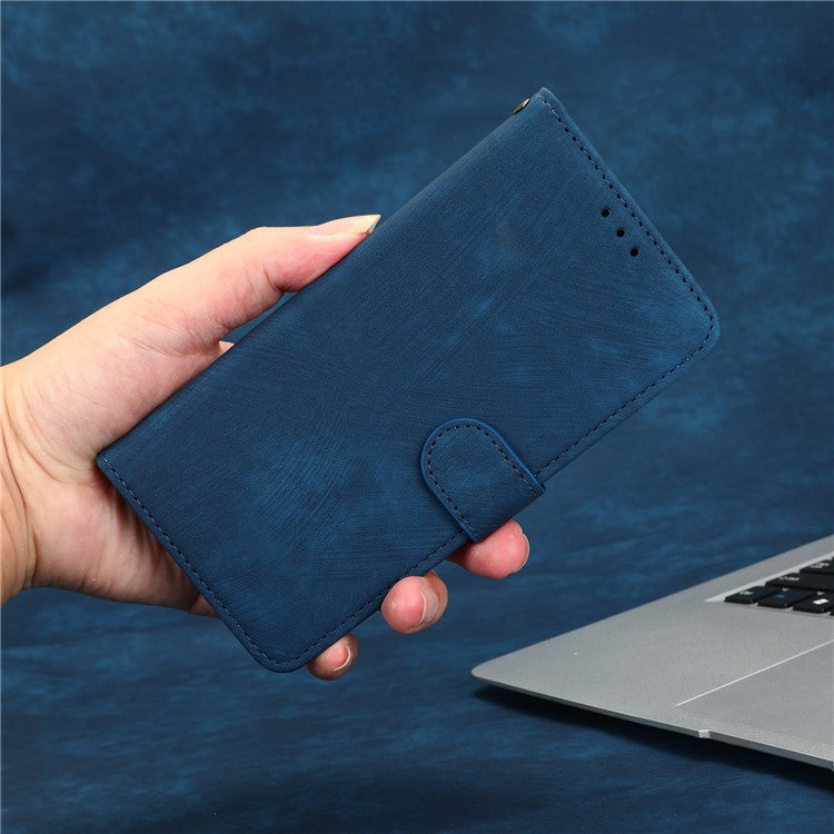 For Motorola Edge 30 Fusion 5G / Moto S30 Pro 5G Protective Phone Case RFID Blocking Magnetic Flip Leather Wallet Cover with Stand - Blue