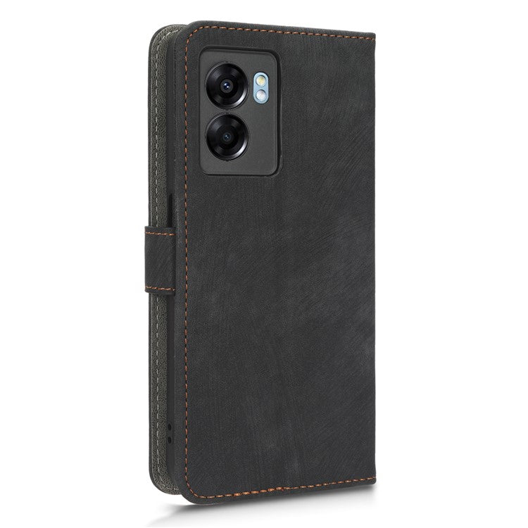For Oppo A57 (2022) 5G / A77 5G / K10 5G / Realme V23 5G / Q5i / Narzo 50 5G / OnePlus Nord N300 5G RFID Blocking PU Leather Phone Case Magnetic Cover with Wallet Stand - Black