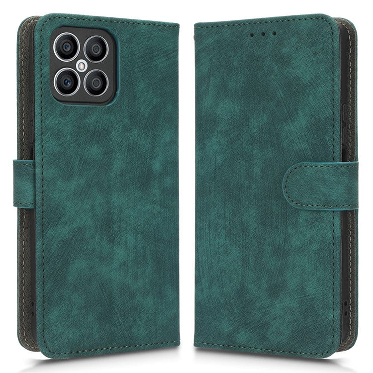 For Honor X8 4G / X30i RFID Blocking Anti-scratch Phone Case Magnetic PU Leather Flip Smartphone Cover with Wallet Stand - Green