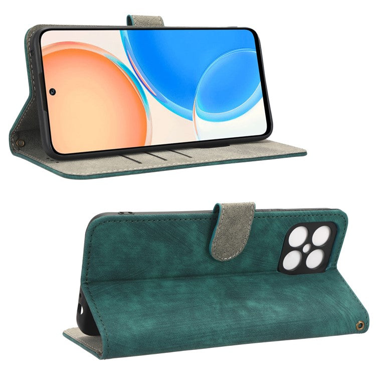 For Honor X8 4G / X30i RFID Blocking Anti-scratch Phone Case Magnetic PU Leather Flip Smartphone Cover with Wallet Stand - Green