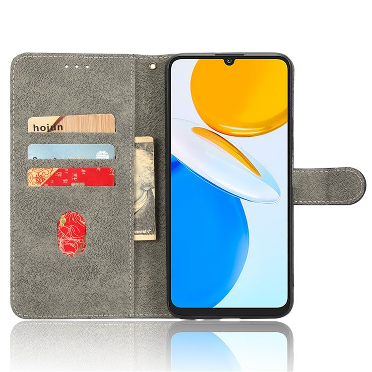 RFID Blocking Phone Cover For Honor X7, Foldable Stand Magnetic PU Leather Protective Phone Wallet Case - Black