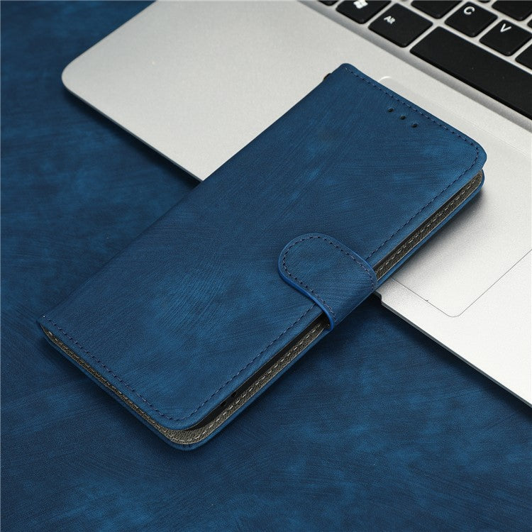 For Honor Magic4 Pro 5G RFID Blocking PU Leather Phone Case Protective Magnetic Mobile Phone Cover with Wallet Stand - Blue