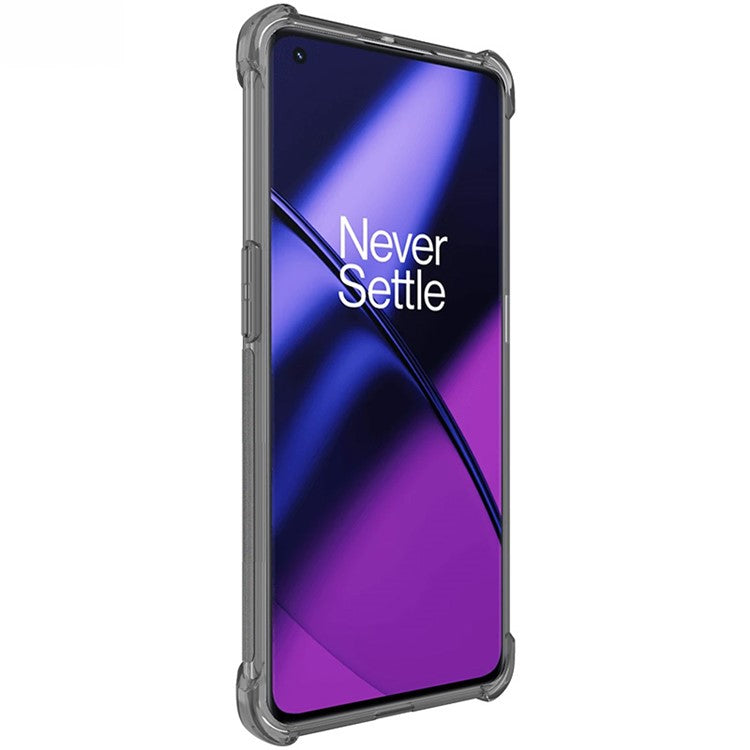 IMAK For OnePlus 11 5G Protective Phone Case Four Corner Airbag Soft TPU Anti-scratch Mobile Phone Back Cover - Transparent Black