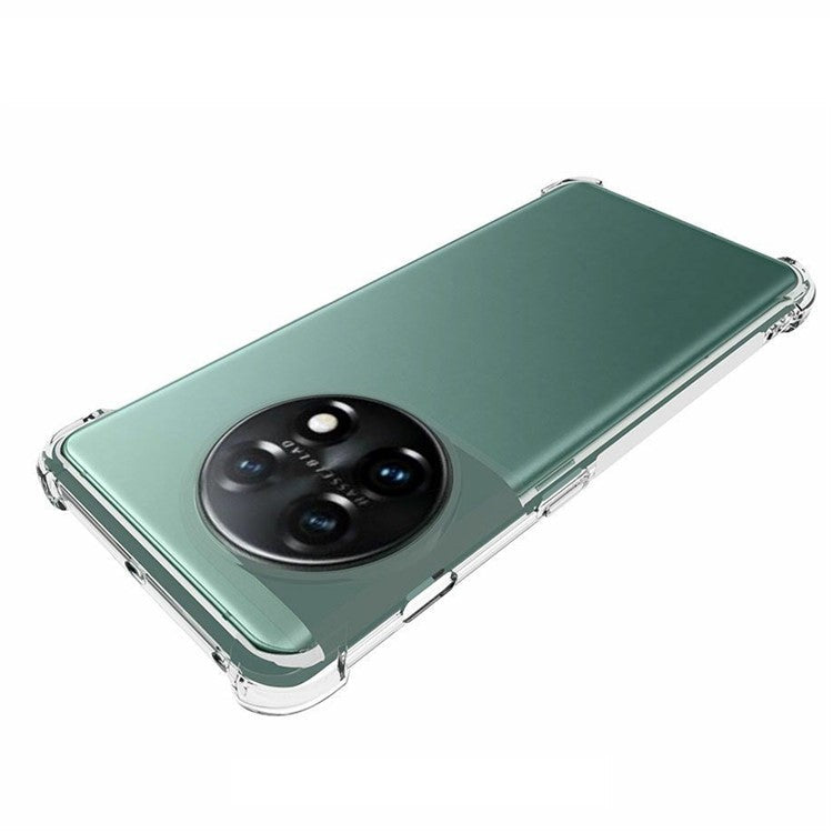 For OnePlus 11 5G Anti-Slip Clear Phone Case Reinforced Corners TPU Shockproof Protective Cover