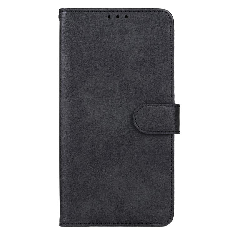 For OnePlus 11 5G Calf Texture PU Leather Wallet Case Flip Folio Stand Magnetic Protective Phone Cover with Strap - Black