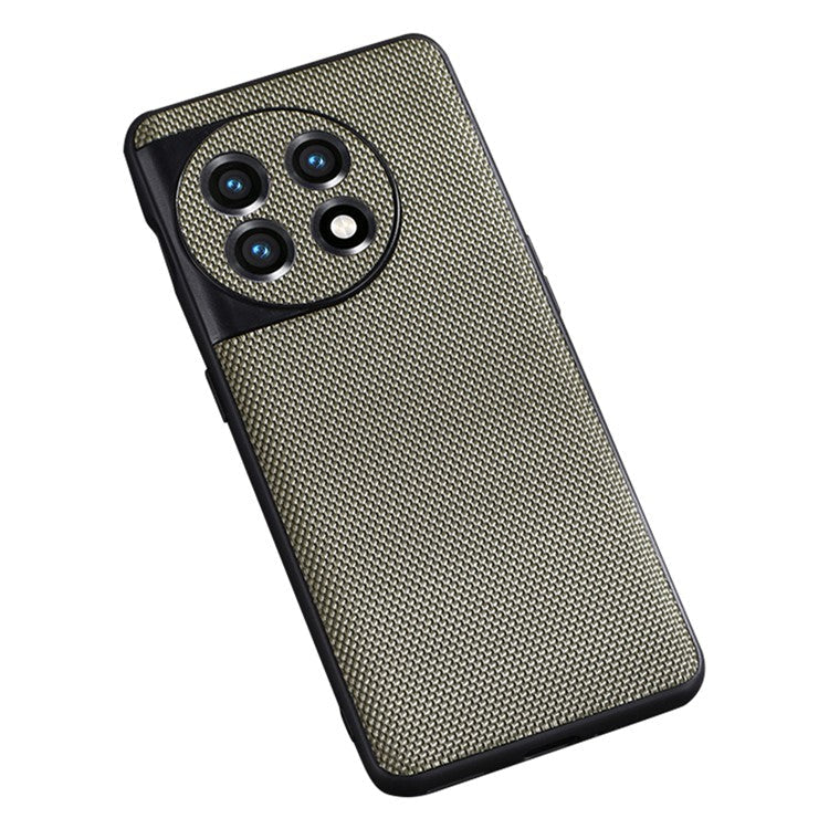 For OnePlus 11 5G Nylon Coated TPU Phone Case Woven Texture Anti-Slip Anti-Scratch Cover - Army Green