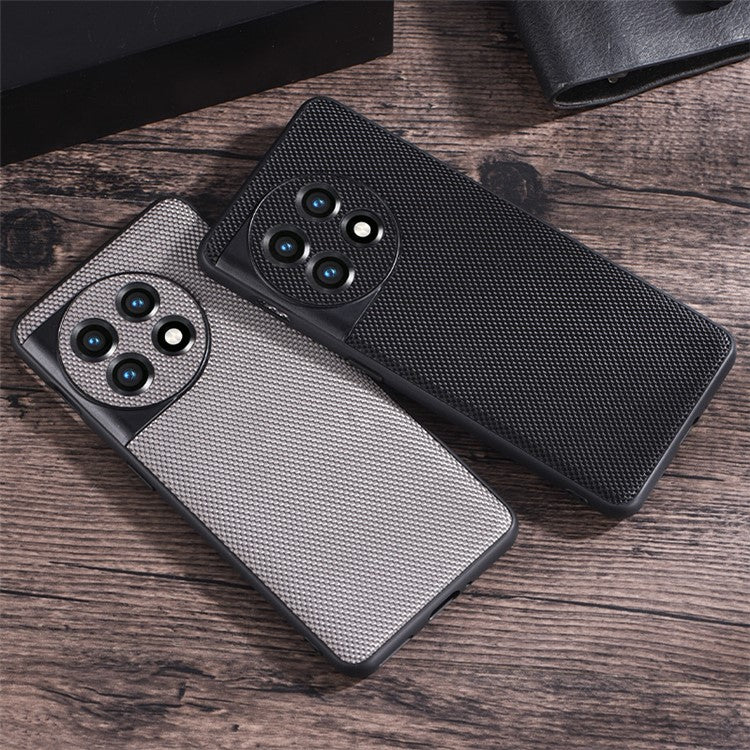 For OnePlus 11 5G Nylon Coated TPU Phone Case Woven Texture Anti-Slip Anti-Scratch Cover - Army Green