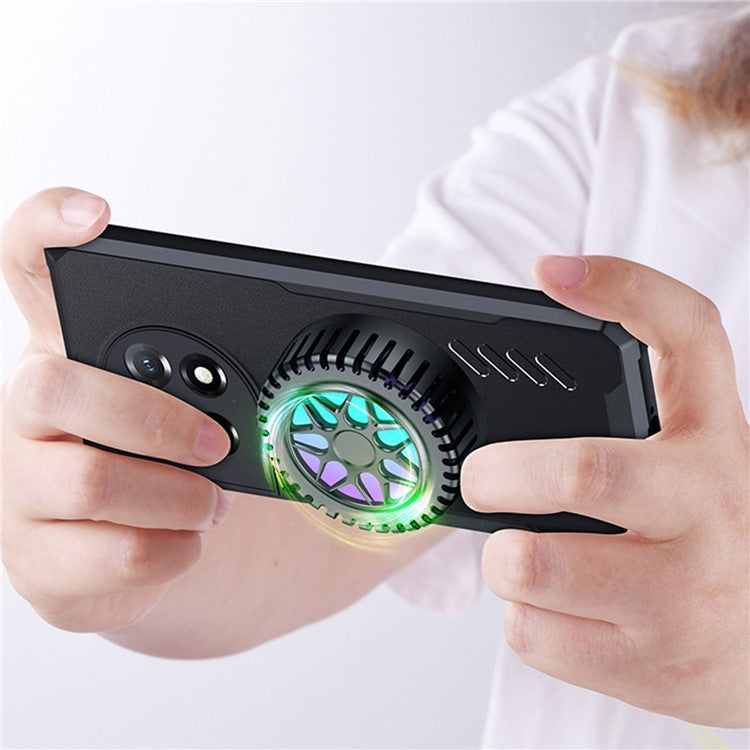 For OnePlus 11 5G Graphene Heat Dissipation Phone Case Cooling Transparent Cover with Car Mount Metal Sheet - Blue