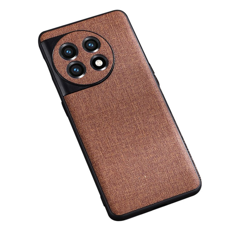 For OnePlus 11 5G Cloth Texture Phone Cover Anti-scratch TPU Protective Case - Brown