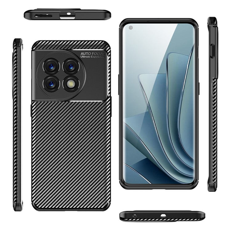 For OnePlus 11 5G Carbon Fiber Texture Phone Case Anti-drop Protection Flexible TPU Cover