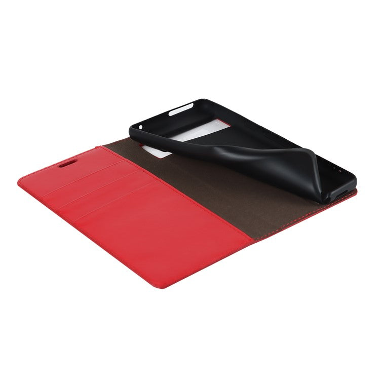 Genuine Leather Phone Cover For Google Pixel 7a, Crazy Horse Texture Magnetic Anti-drop Phone Case with Stand Wallet - Red