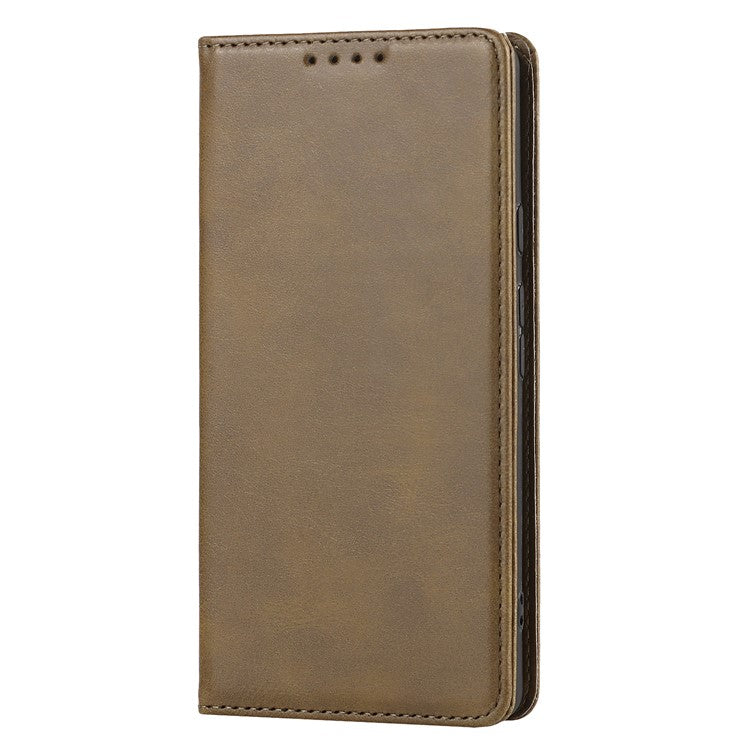 For Google Pixel 7a Anti-drop Phone Cover Calf Texture PU Leather Protective Phone Case with Stand Wallet - Dark Green
