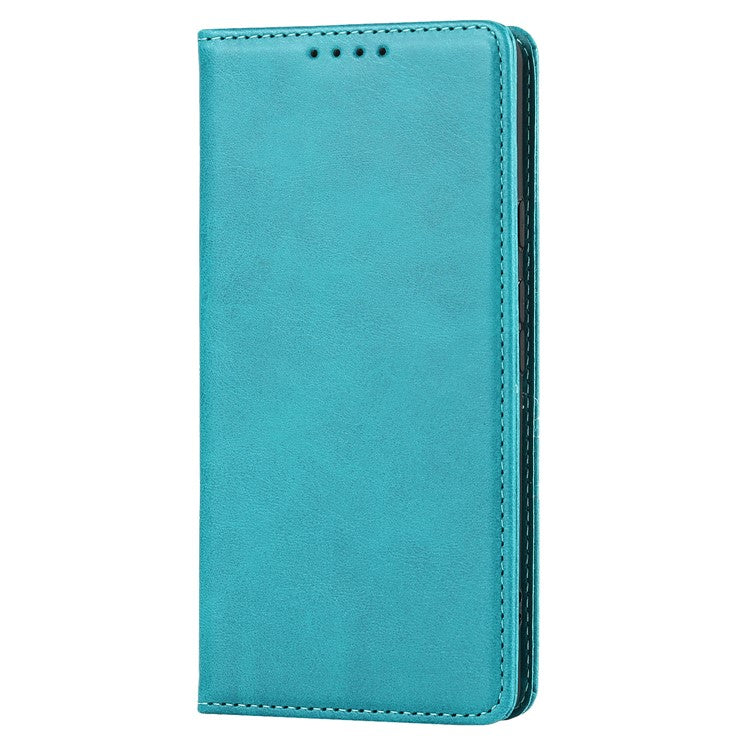 For Google Pixel 7a Anti-drop Phone Cover Calf Texture PU Leather Protective Phone Case with Stand Wallet - Sky Blue