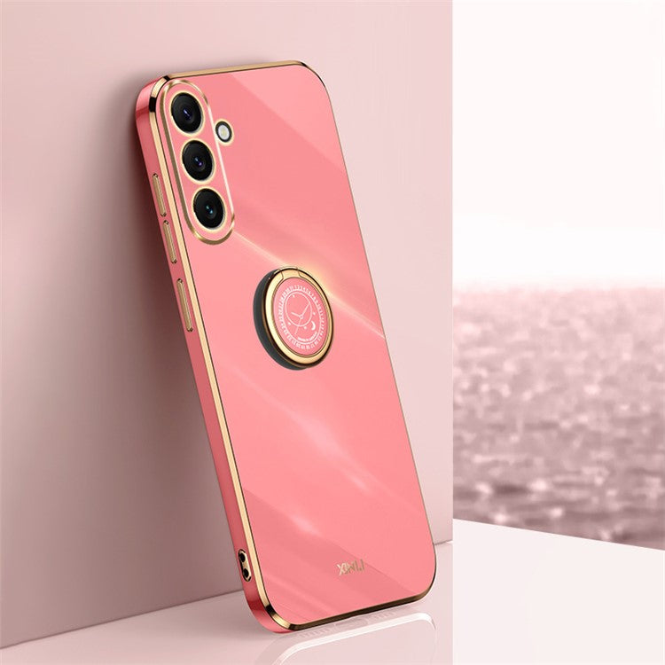 XINLI For Samsung Galaxy A54 5G Drop-proof Protective Phone Cover Electroplating Slim Mobile Phone Case Kickstand - Red