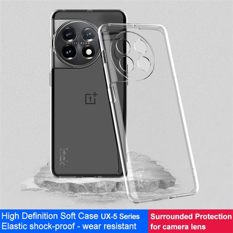 IMAK UX-5 Series Phone Case for OnePlus 11 5G, Drop-proof Transparent TPU Mobile Phone Cover