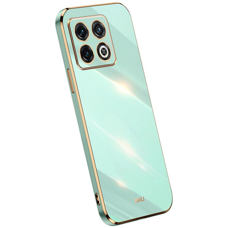 XINLI for OnePlus 10T 5G / Ace Pro 5G Anti-scratch TPU Phone Case, Electroplating Full Camera Lens Protection Cover - Cyan
